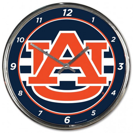 Wincraft Auburn Tigers Chrome Round Wall Clock Fan Gear NCAA Auburn Tigers