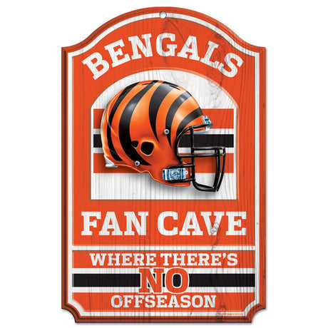 Wincraft Cincinnati Bengals Fan Cave Design Wood Sign 11"x17" Fan Gear NFL Cincinnati Bengals