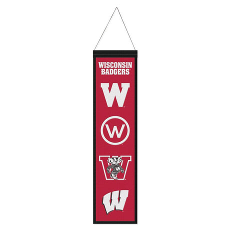 Wincraft Wisconsin Badgers Heritage Evolution Design Wool Banner 8x32 Fan Gear NCAA Wisconsin Badgers