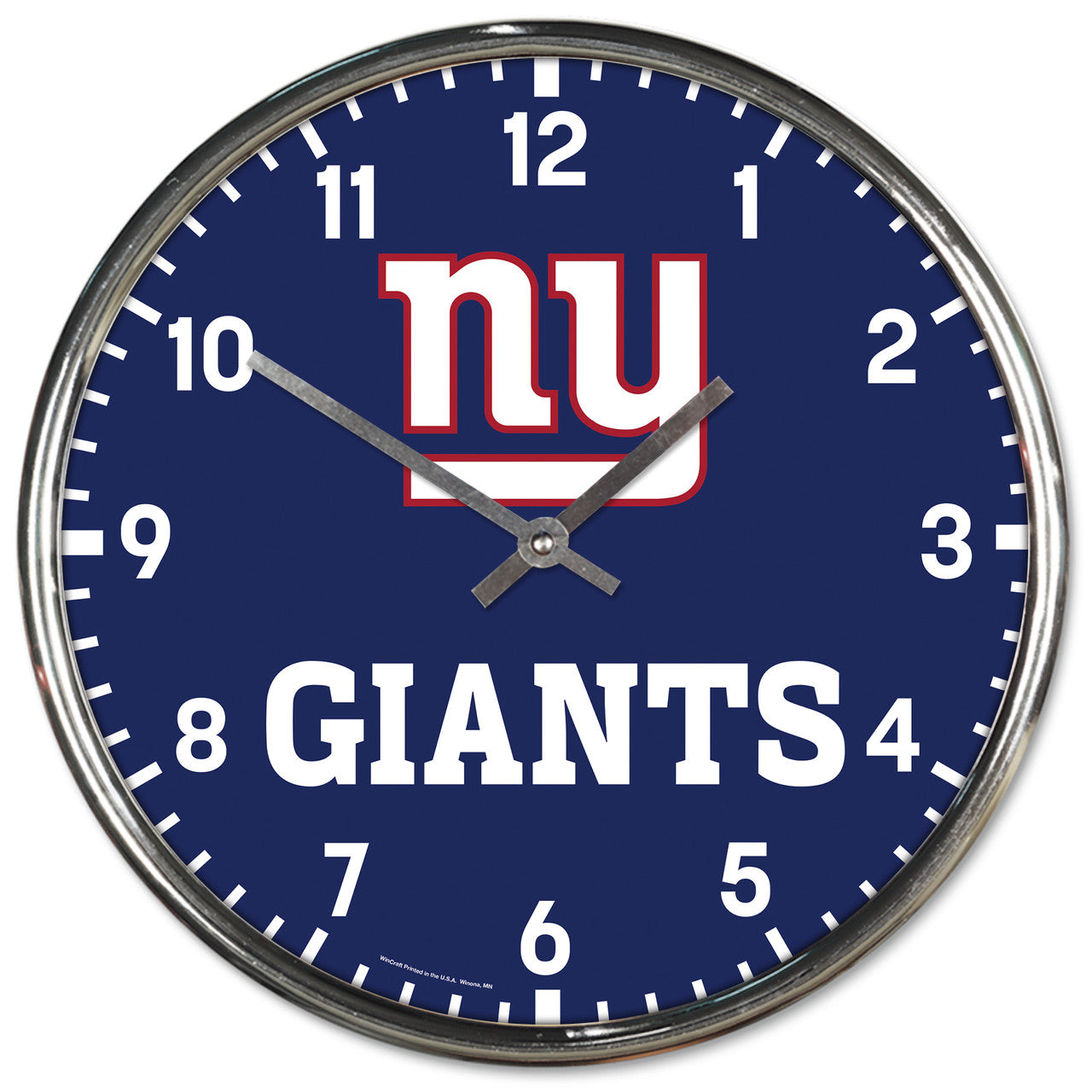 Wincraft New York Giants Chrome Round Wall Clock Fan Gear NFL New York Giants