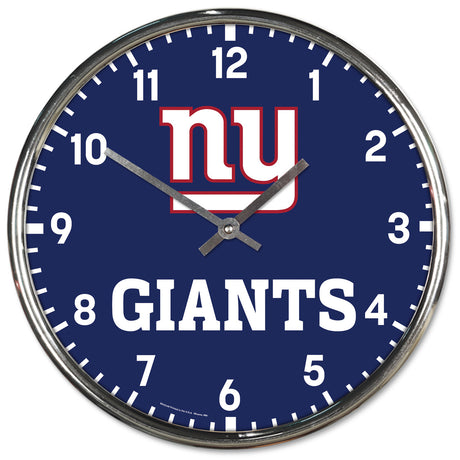 Wincraft New York Giants Chrome Round Wall Clock Fan Gear NFL New York Giants