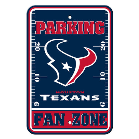 Fremont Die Houston Texans Plastic Fan Zone Parking Style Sign 12x18 Fan Gear NFL Houston Texans