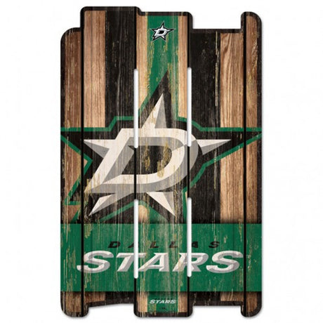 Wincraft Dallas Stars Fence Style Wood Sign 11x17 - Special Order Fan Gear NHL Dallas Stars