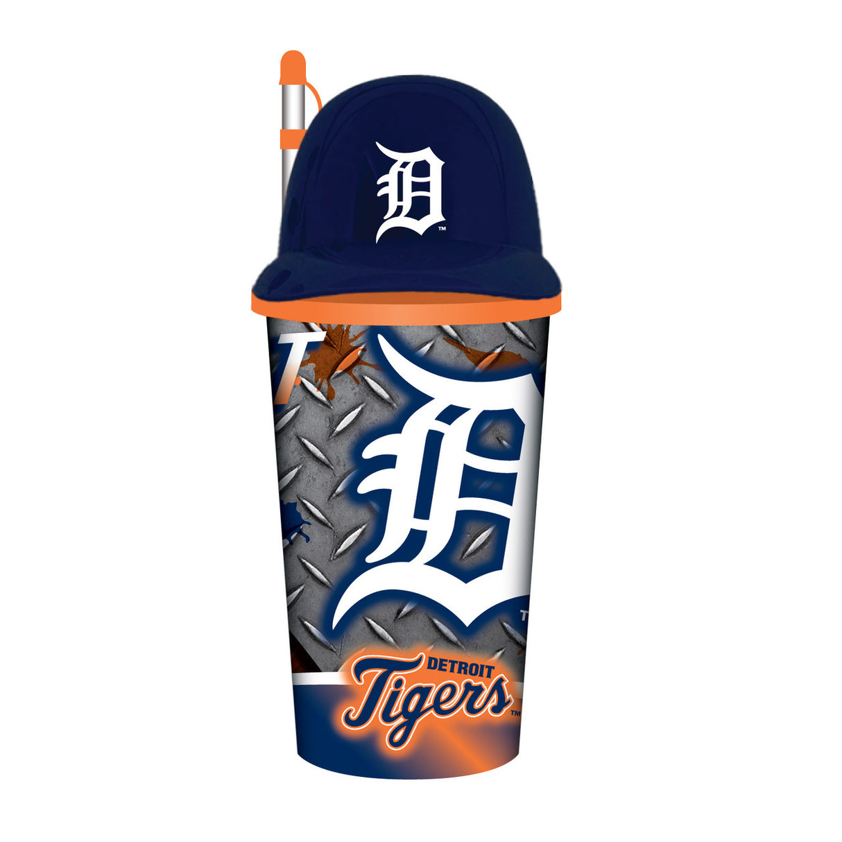 Mojo Licensing Detroit Tigers 32oz Plastic Helmet Cup with Straw Fan Gear MLB Detroit Tigers