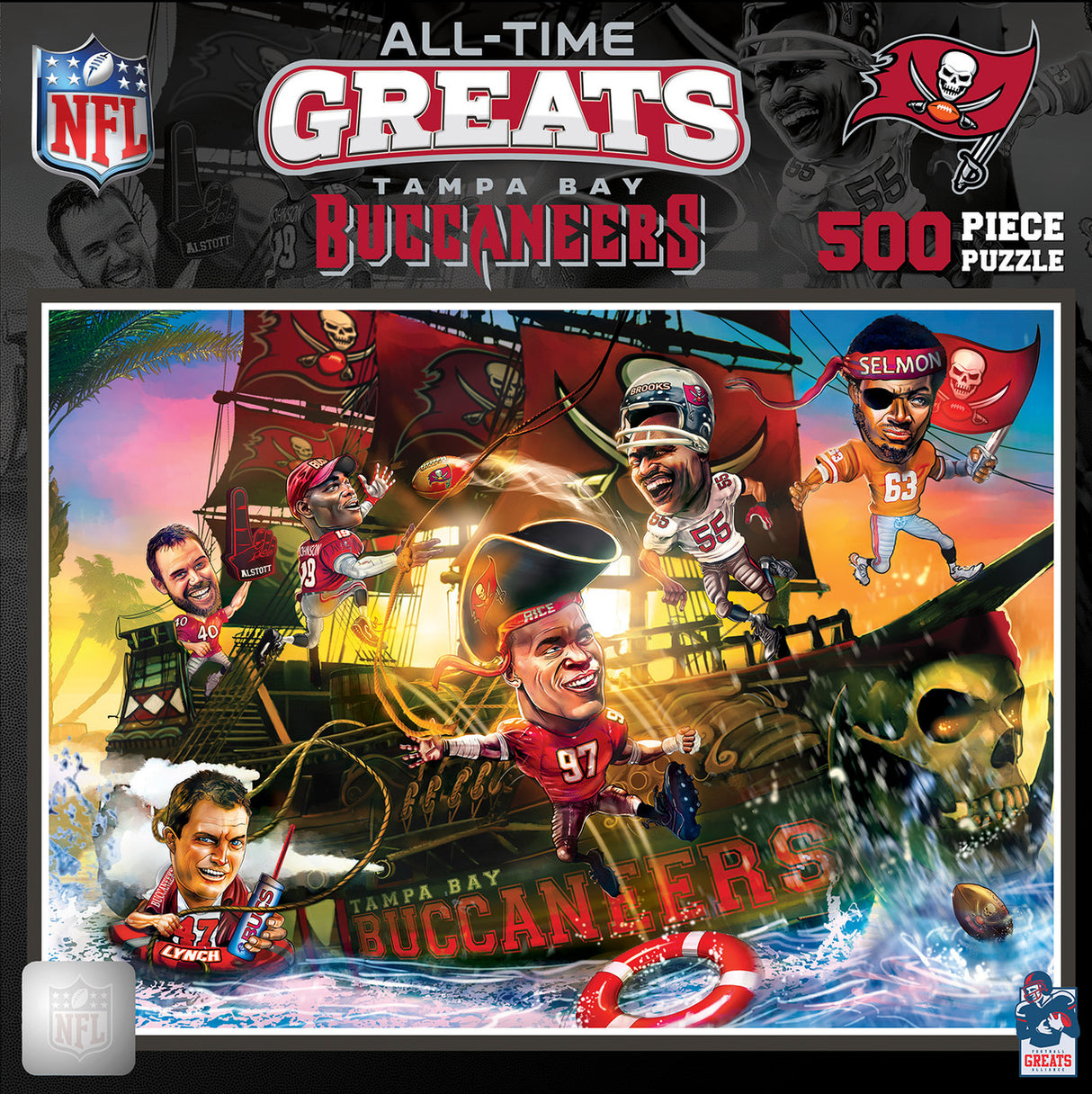 Masterpieces Puzzle Company Tampa Bay Buccaneers All-Time Greats 500 Piece Puzzle Fan Gear NFL Tampa Bay Buccaneers