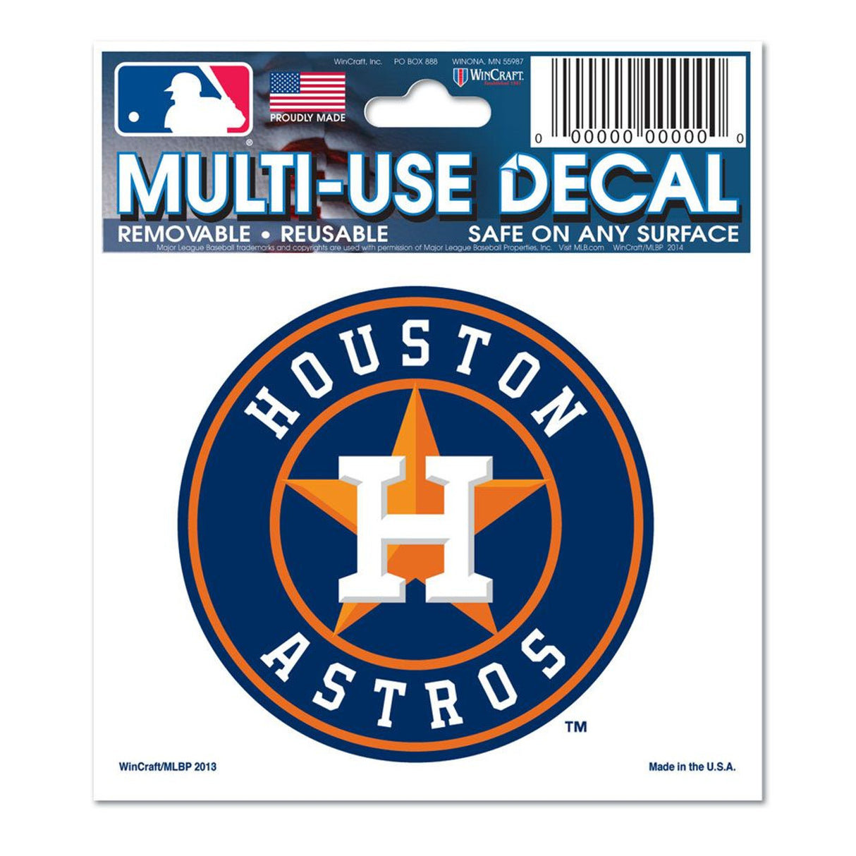 Wincraft Houston Astros Multi Use Decal 3x4 Fan Gear MLB Houston Astros