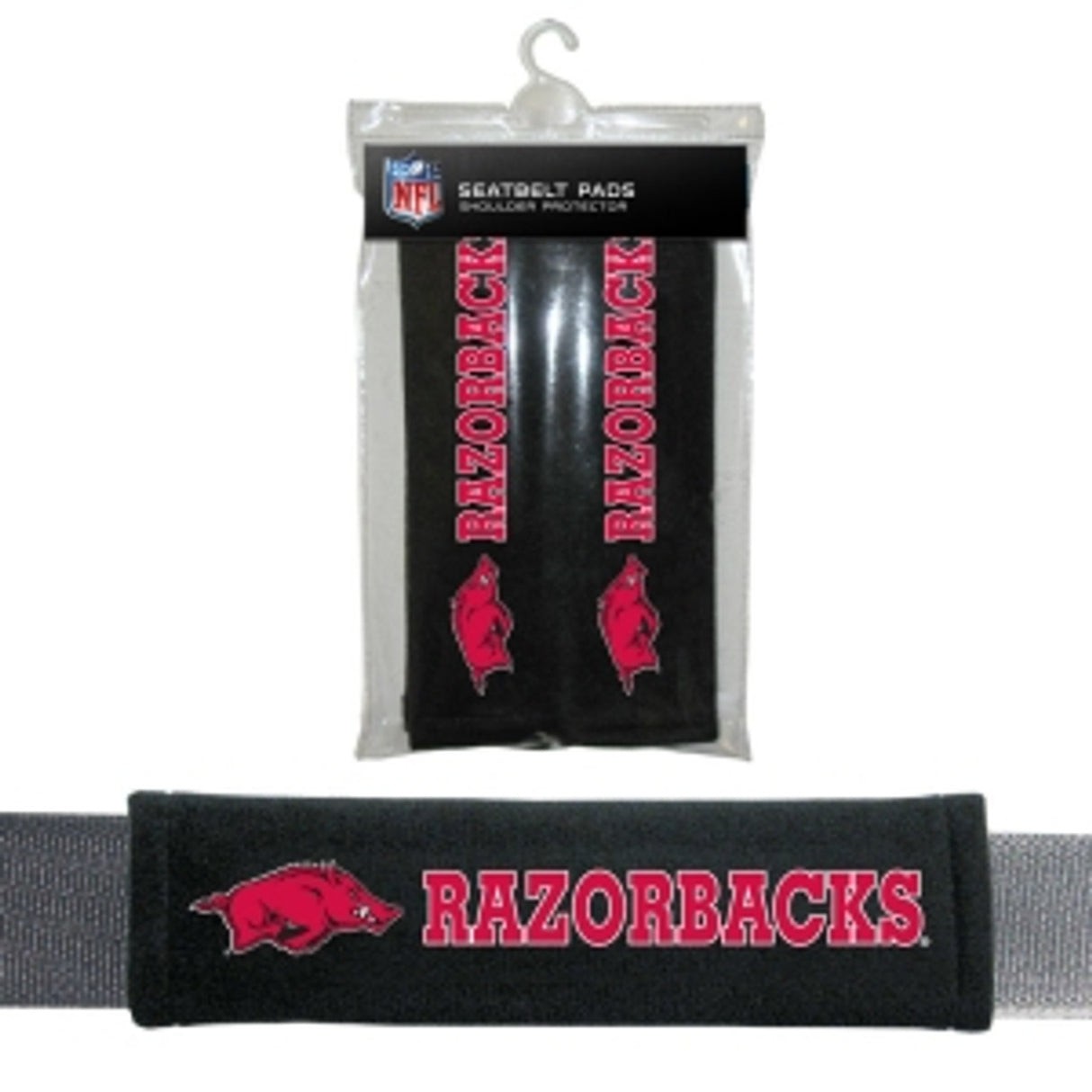 Fremont Die Arkansas Razorbacks Seat Belt Pads Fan Gear NCAA Arkansas Razorbacks