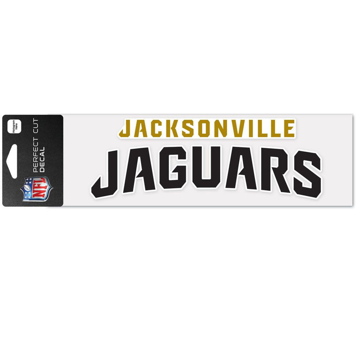 Wincraft Jacksonville Jaguars Color Perfect Cut Wordmark Decal 3x10 Fan Gear NFL Jacksonville Jaguars