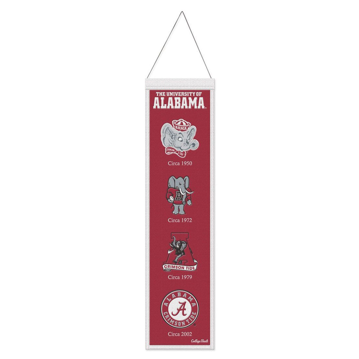 Wincraft Alabama Crimson Tide Heritage Evolution Design Wool Banner 8x32 Fan Gear NCAA Alabama Crimson Tide