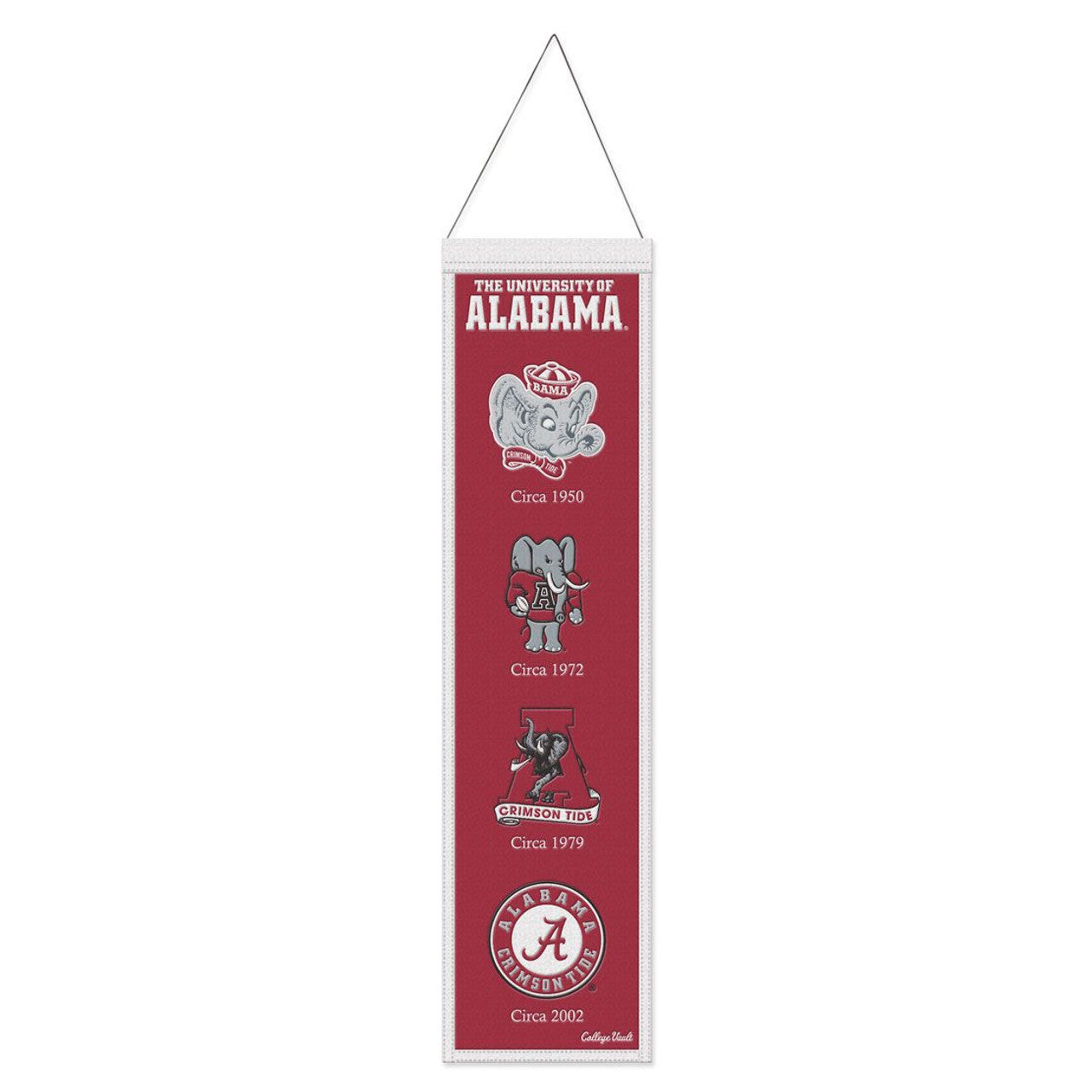 Wincraft Alabama Crimson Tide Heritage Evolution Design Wool Banner 8x32 Fan Gear NCAA Alabama Crimson Tide