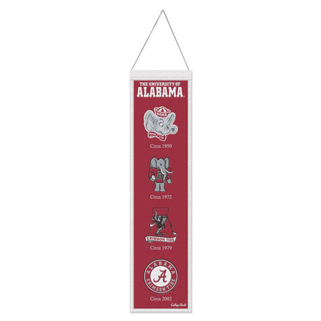 Wincraft Alabama Crimson Tide Heritage Evolution Design Wool Banner 8x32 Fan Gear NCAA Alabama Crimson Tide