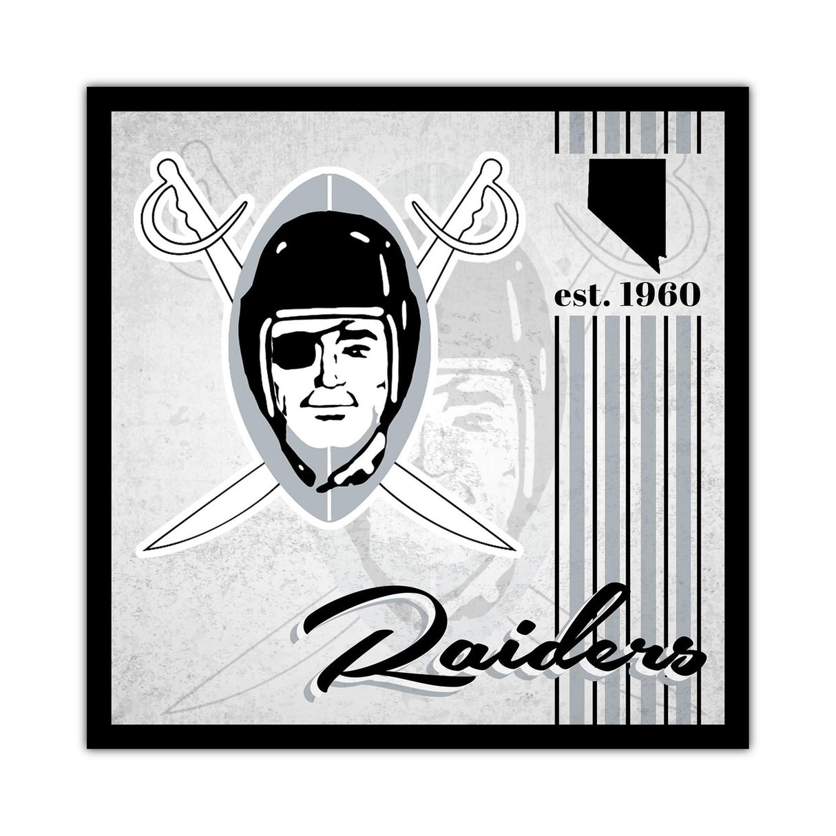 Fan Creations Las Vegas Raiders Album Design Wood Sign 10x10 Fan Gear NFL Las Vegas Raiders
