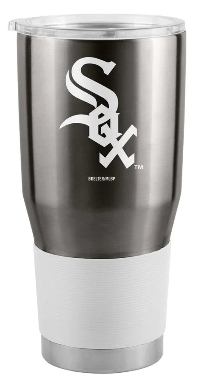 Logo Brands Chicago White Sox 30oz Stainless Steel Travel Tumbler Fan Gear MLB Chicago White Sox
