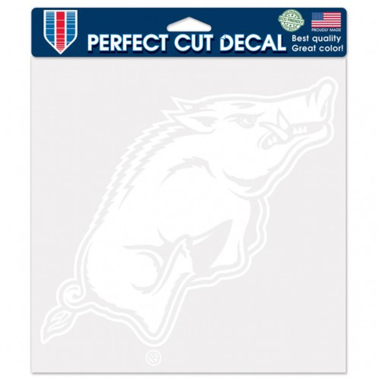 Wincraft Arkansas Razorbacks White Die-Cut Decal 8 x 8in Fan Gear NCAA Arkansas Razorbacks
