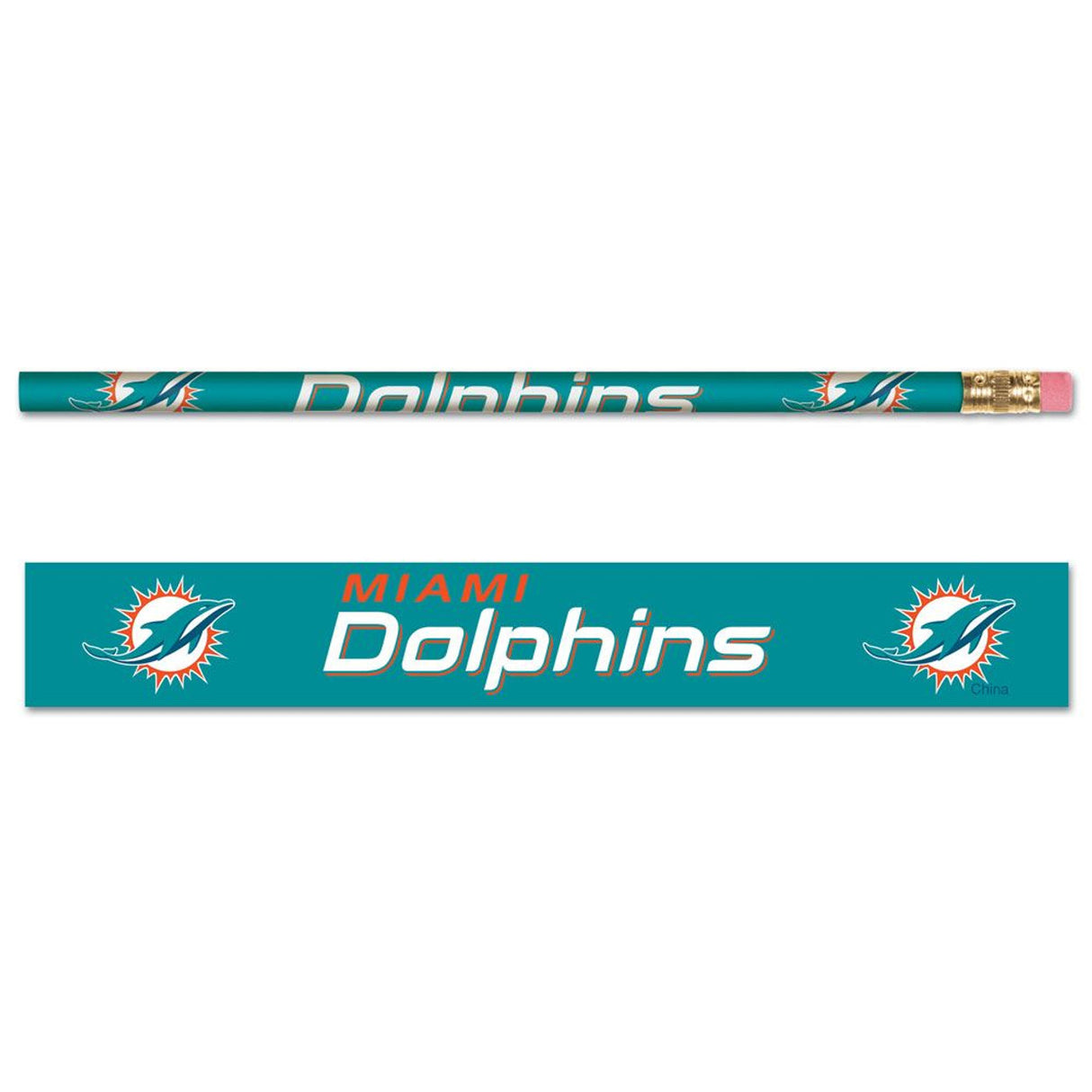 Wincraft Miami Dolphins 6 Pack Pencil Fan Gear NFL Miami Dolphins