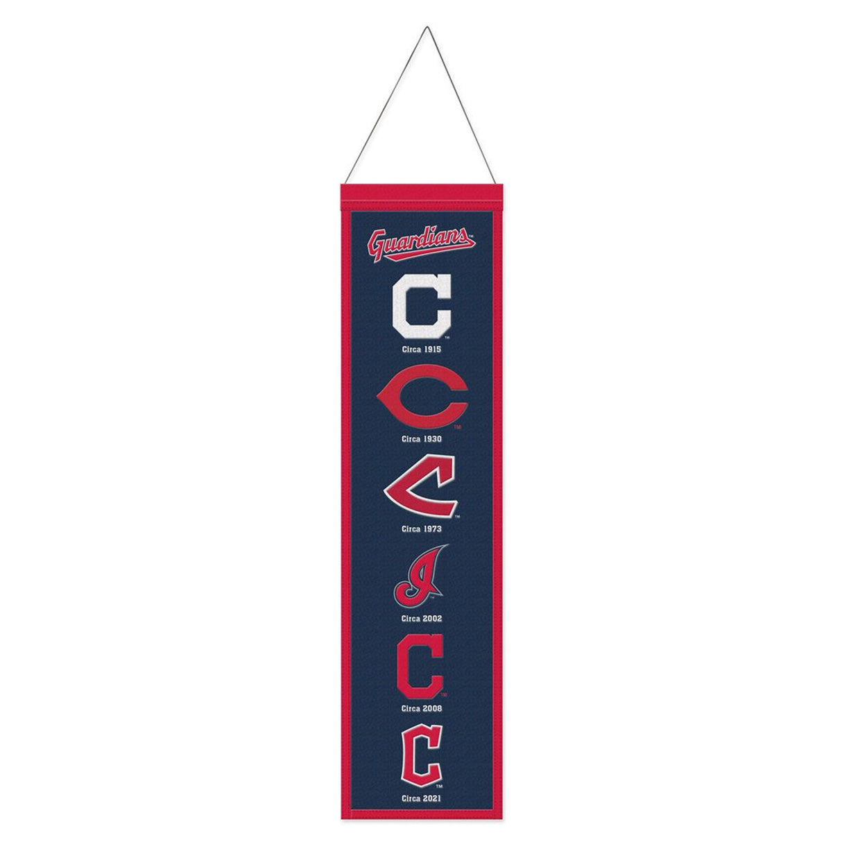 Wincraft Cleveland Guardians Heritage Evolution Design Wool Banner 8x32 Fan Gear MLB Cleveland Guardians