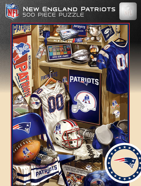 Masterpieces Puzzle Company New England Patriots Locker Room 500 Piece Puzzle Fan Gear NFL New England Patriots