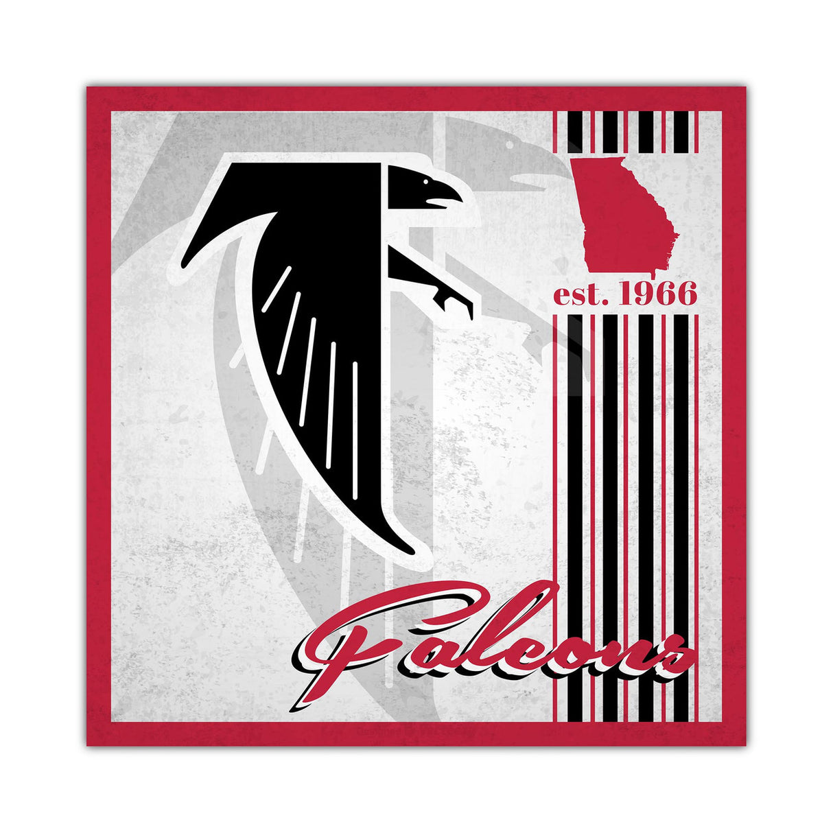 Fan Creations Atlanta Falcons Album Design Wood Sign 10x10 Fan Gear NFL Atlanta Falcons