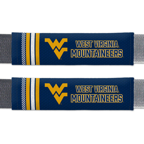 Fremont Die West Virginia Mountaineers Rally Design Seat Belt Pads Fan Gear NCAA West Virginia Mountaineers