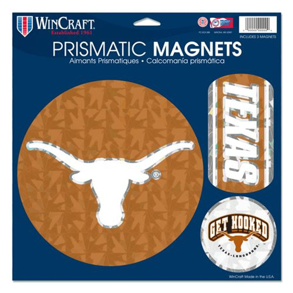 Wincraft Texas Longhorns Prismatic Sheet Magnets 11x11 Fan Gear NCAA Texas Longhorns