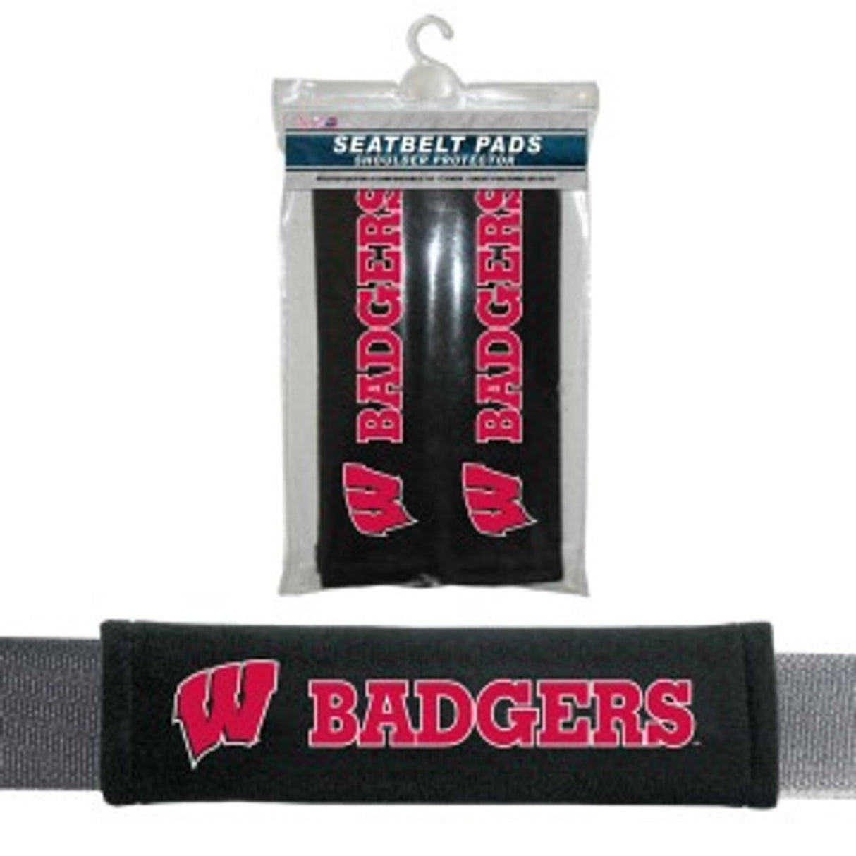 Fremont Die Wisconsin Badgers Seat Belt Pads Fan Gear NCAA Wisconsin Badgers
