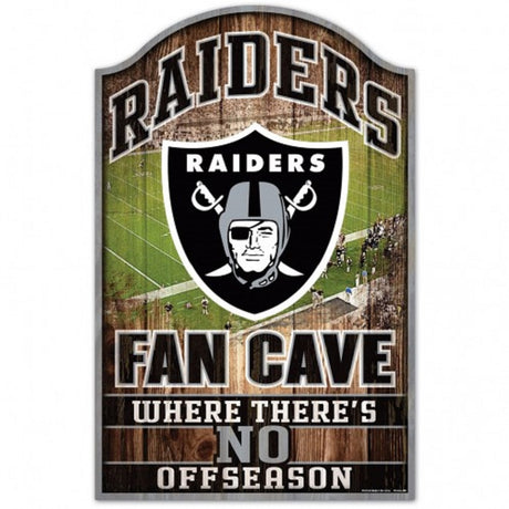 Wincraft Las Vegas Raider Fan Cave Designs Wood Sign 11"x17" Fan Gear NFL Las Vegas Raiders