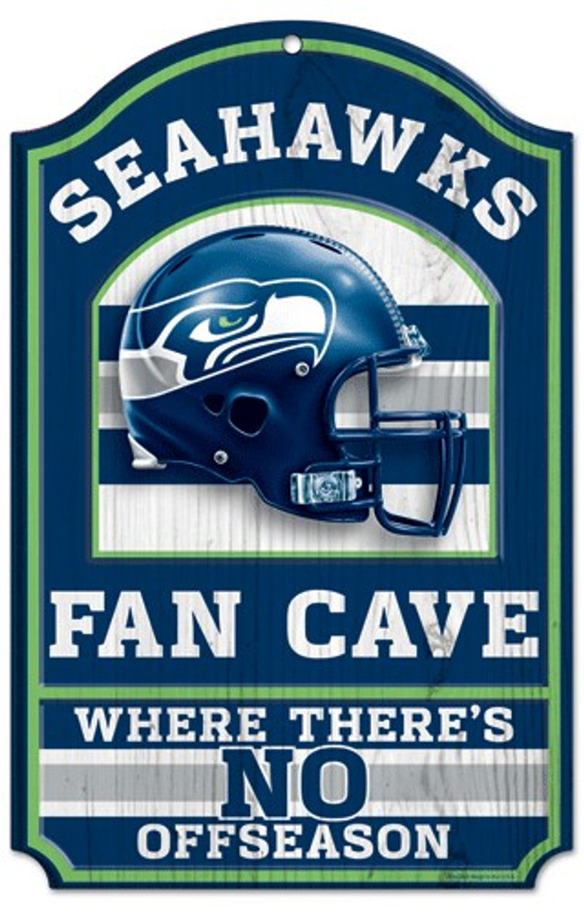 Wincraft Seattle Seahawks Fan Cave Design Wood Sign 11"x17" Fan Gear NFL Seattle Seahawks