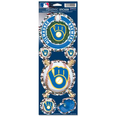 Wincraft Milwaukee Brewers Prismatic Style Retro Design Die Cut Decal 4x11 - Special Order Fan Gear MLB Milwaukee Brewers