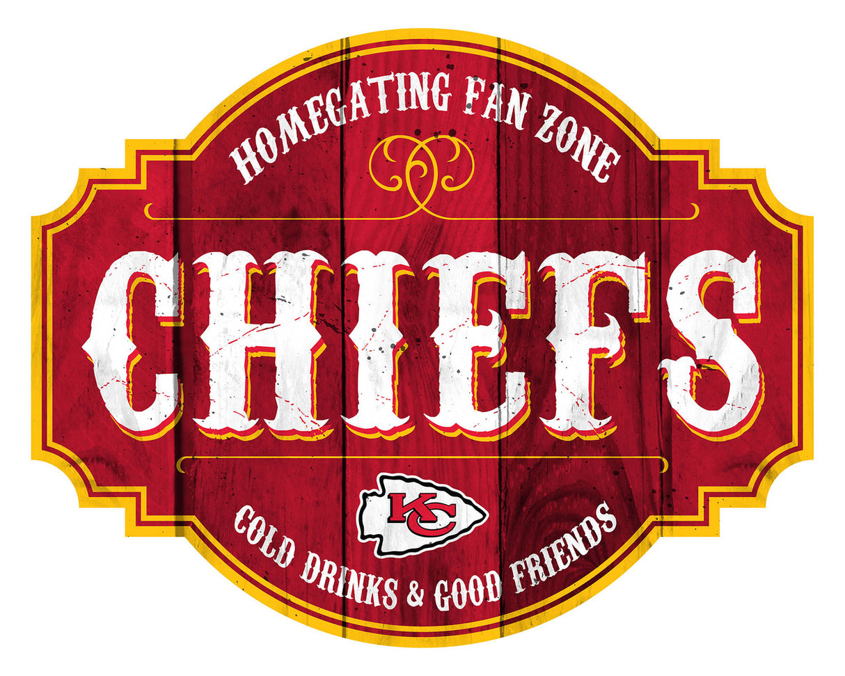 Fan Creations Kansas City Chiefs 12 Inch Homegating Tavern Wood Sign Fan Gear NFL Kansas City Chiefs