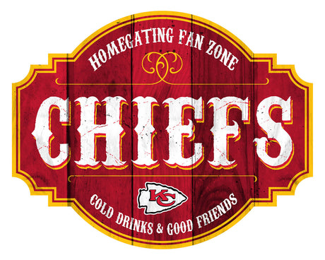 Fan Creations Kansas City Chiefs 12 Inch Homegating Tavern Wood Sign Fan Gear NFL Kansas City Chiefs