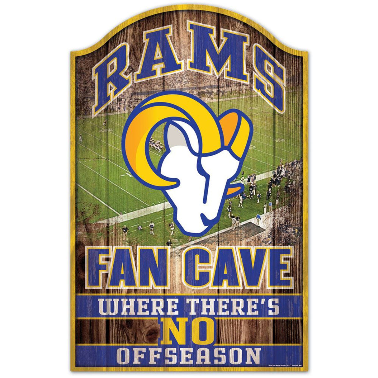 Wincraft Los Angeles Rams Fan Cave Design Wood Sign 11x17 Fan Gear NFL Los Angeles Rams