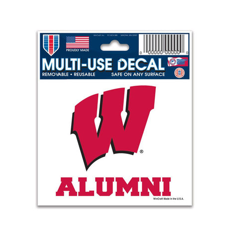 Wincraft Wisconsin Badgers Multi Use Alumni Design Decal 3x4 Fan Gear NCAA Wisconsin Badgers