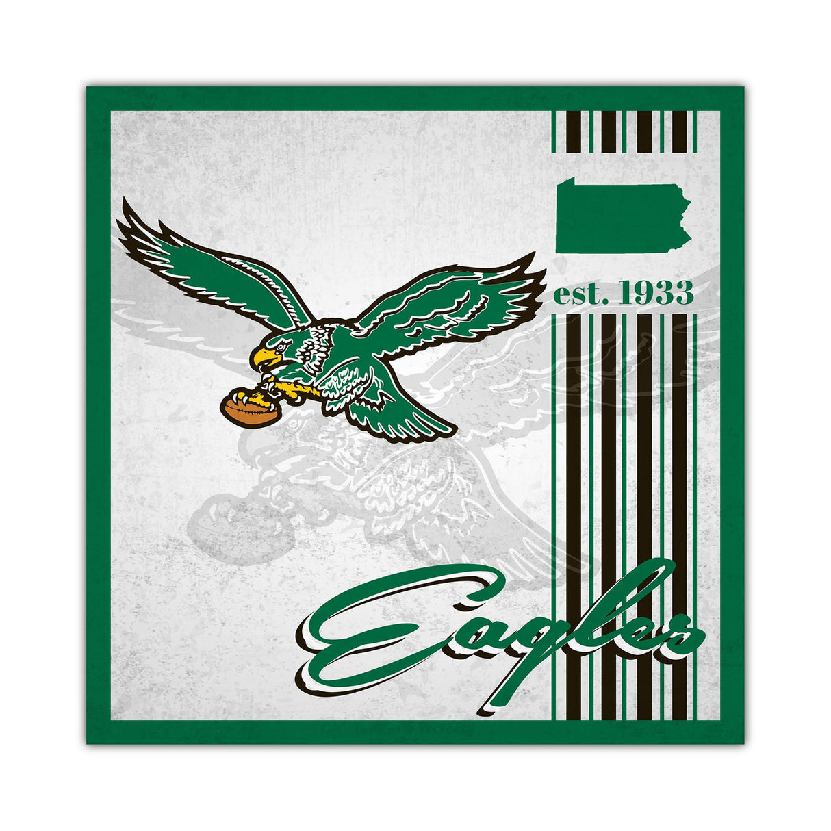 Fan Creations Philadelphia Eagles Album Design Wood Sign 10x10 Fan Gear NFL Philadelphia Eagles