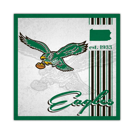 Fan Creations Philadelphia Eagles Album Design Wood Sign 10x10 Fan Gear NFL Philadelphia Eagles