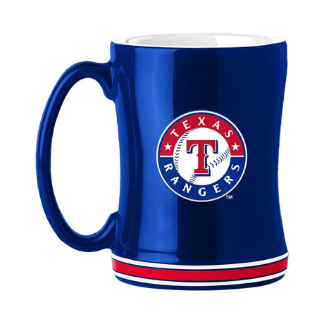 Logo Brands Texas Rangers Team Color 14oz Sculpted Relief Coffee Mug Fan Gear MLB Texas Rangers
