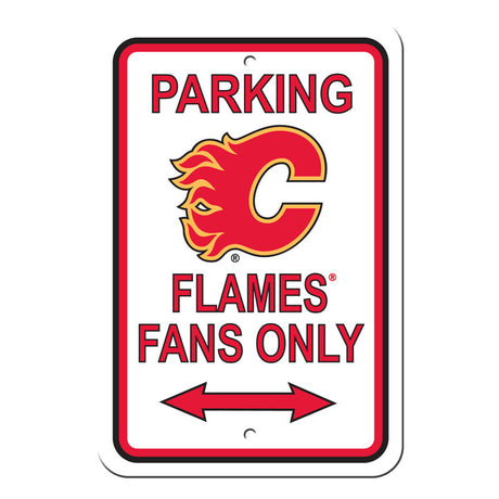 Fremont Die Calgary Flames Plastic Reserved Parking Style Sign 12x18 Fan Gear NHL Calgary Flames