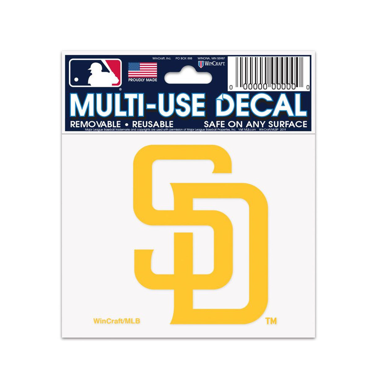 Wincraft San Diego Padres Multi Use Decal 3x4 Fan Gear MLB San Diego Padres