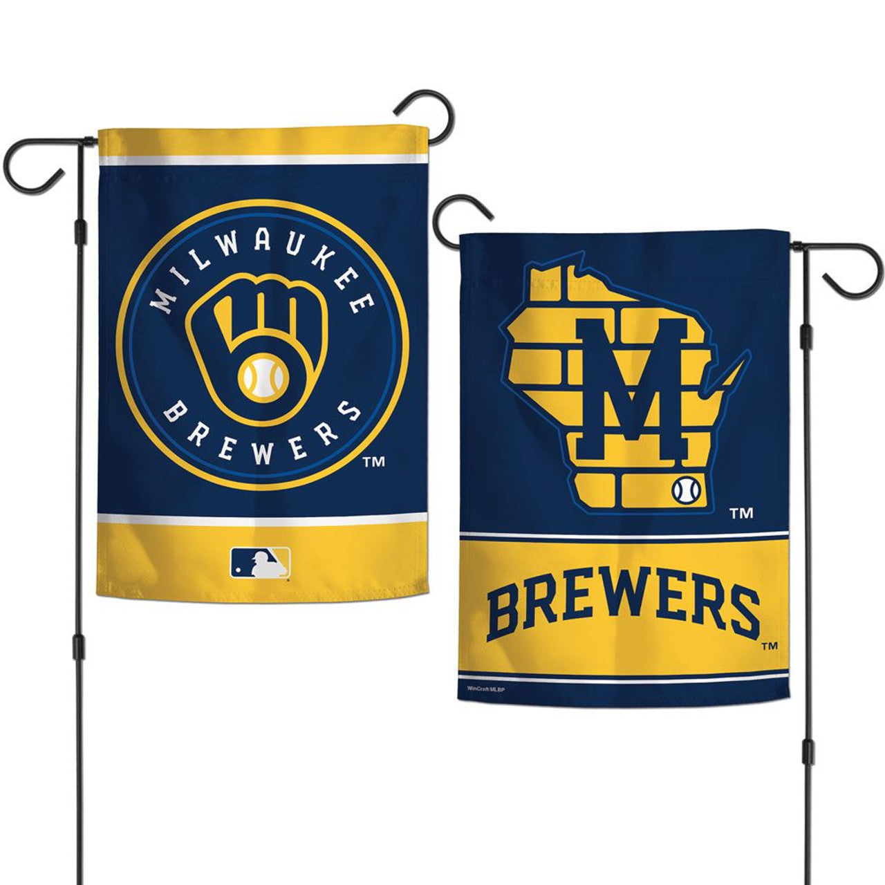 Wincraft Milwaukee Brewers 2 Sided Garden Style Flag 12x18 Fan Gear MLB Milwaukee Brewers