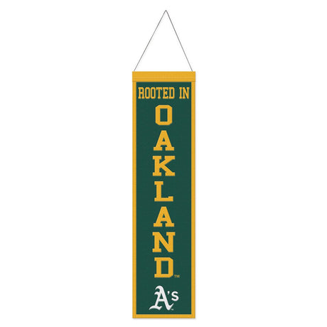 Wincraft Oakland Athletics Heritage Slogan Design Wool Banner 8x32 - Special Order Fan Gear MLB Oakland Athletics