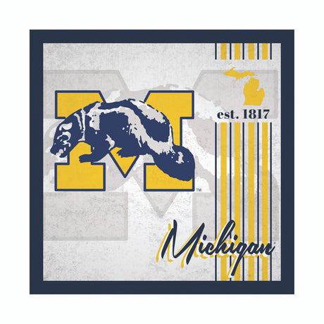 Fan Creations Michigan Wolverines Album Design Wood Sign 10x10 Fan Gear NCAA Michigan Wolverines