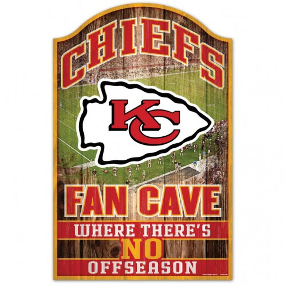 Wincraft Kansas City Chiefs Fan Cave Design Wood Sign 11x17 Fan Gear NFL Kansas City Chiefs