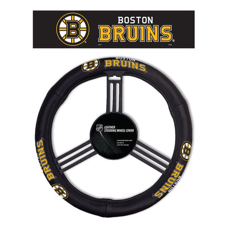 Fremont Die Boston Bruins Steering Leather Wheel Cover Fan Gear NHL Boston Bruins