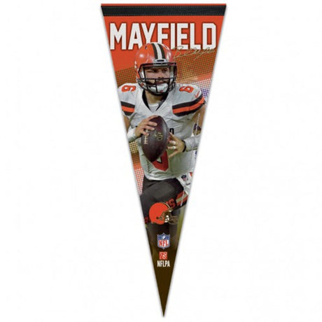Wincraft Cleveland Browns Premium Style Baker Mayfield Design Pennant 12x30 - Special Order Fan Gear NFL Cleveland Browns