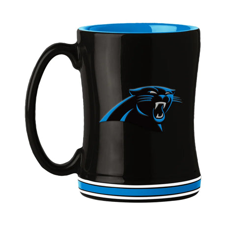 Logo Brands Carolina Panthers Team Color 14oz Sculpted Relief Coffee Mug Fan Gear NFL Carolina Panthers