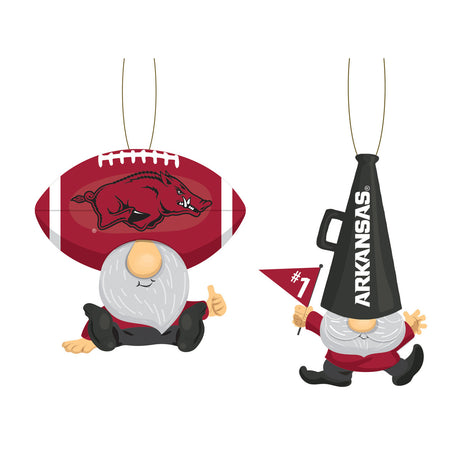 Evergreen Enterprises Arkansas Razorbacks 2 Pack Gnome Ornament Fan Gear NCAA Arkansas Razorbacks