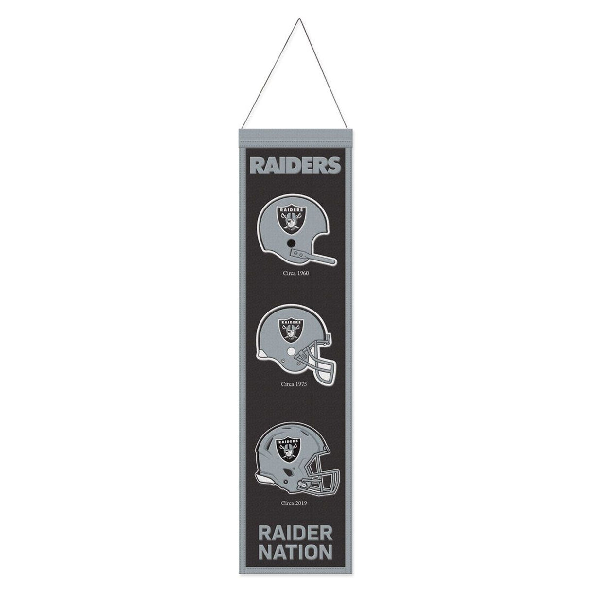 Wincraft Las Vegas Raiders Heritage Evolution Design Wool Banner 8x32 Fan Gear NFL Las Vegas Raiders