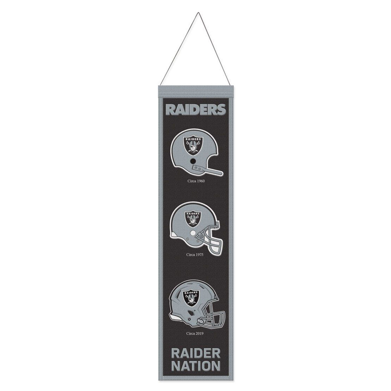 Wincraft Las Vegas Raiders Heritage Evolution Design Wool Banner 8x32 Fan Gear NFL Las Vegas Raiders