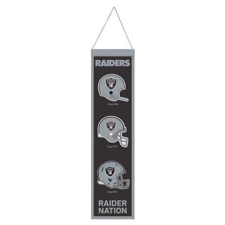 Wincraft Las Vegas Raiders Heritage Evolution Design Wool Banner 8x32 Fan Gear NFL Las Vegas Raiders