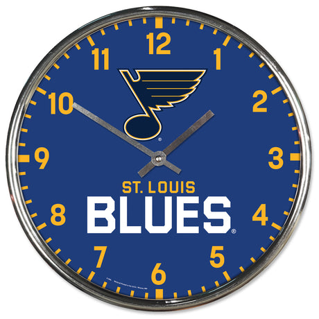 Wincraft St. Louis Blues Chrome Round Style Wall Clock Fan Gear NHL St. Louis Blues