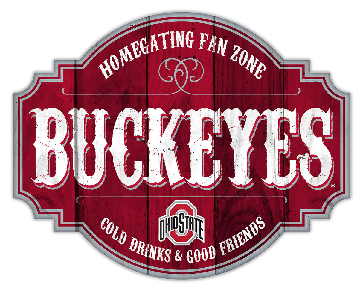Fan Creations Ohio State Buckeyes 12 Inch Homegating Tavern Wood Sign Fan Gear NCAA Ohio State Buckeyes